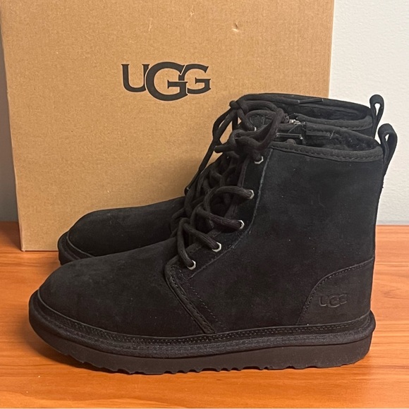 NIB UGG Youth Unisex Neumel High Black Suede Chukka Wool Lined Boots Sz 6 - Picture 7 of 10